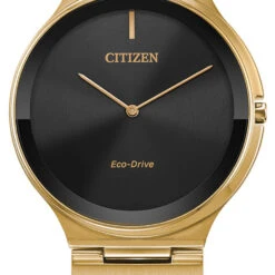 Citizen Eco Drive Unisex Stiletto Gold-Tone Stainless Steel Watch AR3112-57E