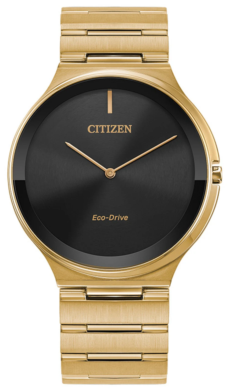 Citizen Eco Drive Unisex Stiletto Gold-Tone Stainless Steel Watch AR3112-57E