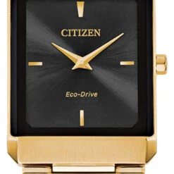 Citizen Eco Drive Men's Stiletto Gold-Tone Stainless Steel Watch AR3102-51E