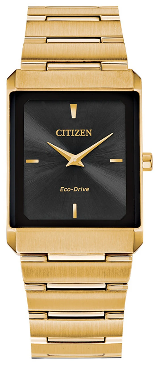 Citizen Eco Drive Men's Stiletto Gold-Tone Stainless Steel Watch AR3102-51E
