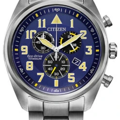 Citizen Eco Drive Men's Garrison Super Titanium Watch, Blue Dial, AT2480-57L