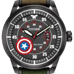 Citizen Eco Drive Man's Captain America Camoflouge Strap Watch AW1367-05W
