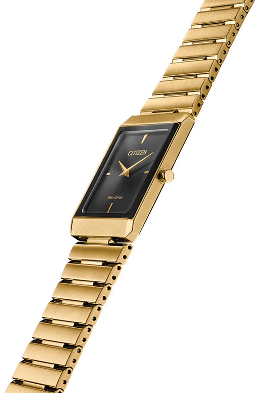 Citizen Eco Drive Men's Stiletto Gold-Tone Stainless Steel Watch AR3102-51E - Image 3