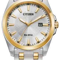 Citizen Eco Drive Men's Corso, Silver Dial, Two-Tone Stainless Steel, Watch BM7534-59A